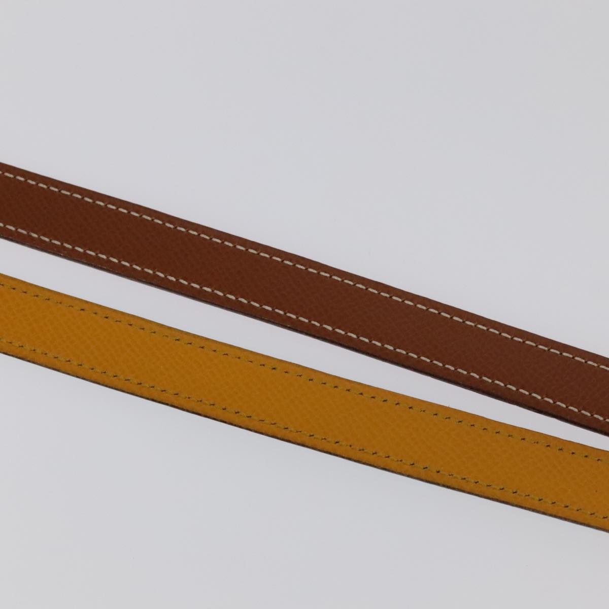 HERMES Belt Leather 28.3"" Multicolor Gold Auth 94310