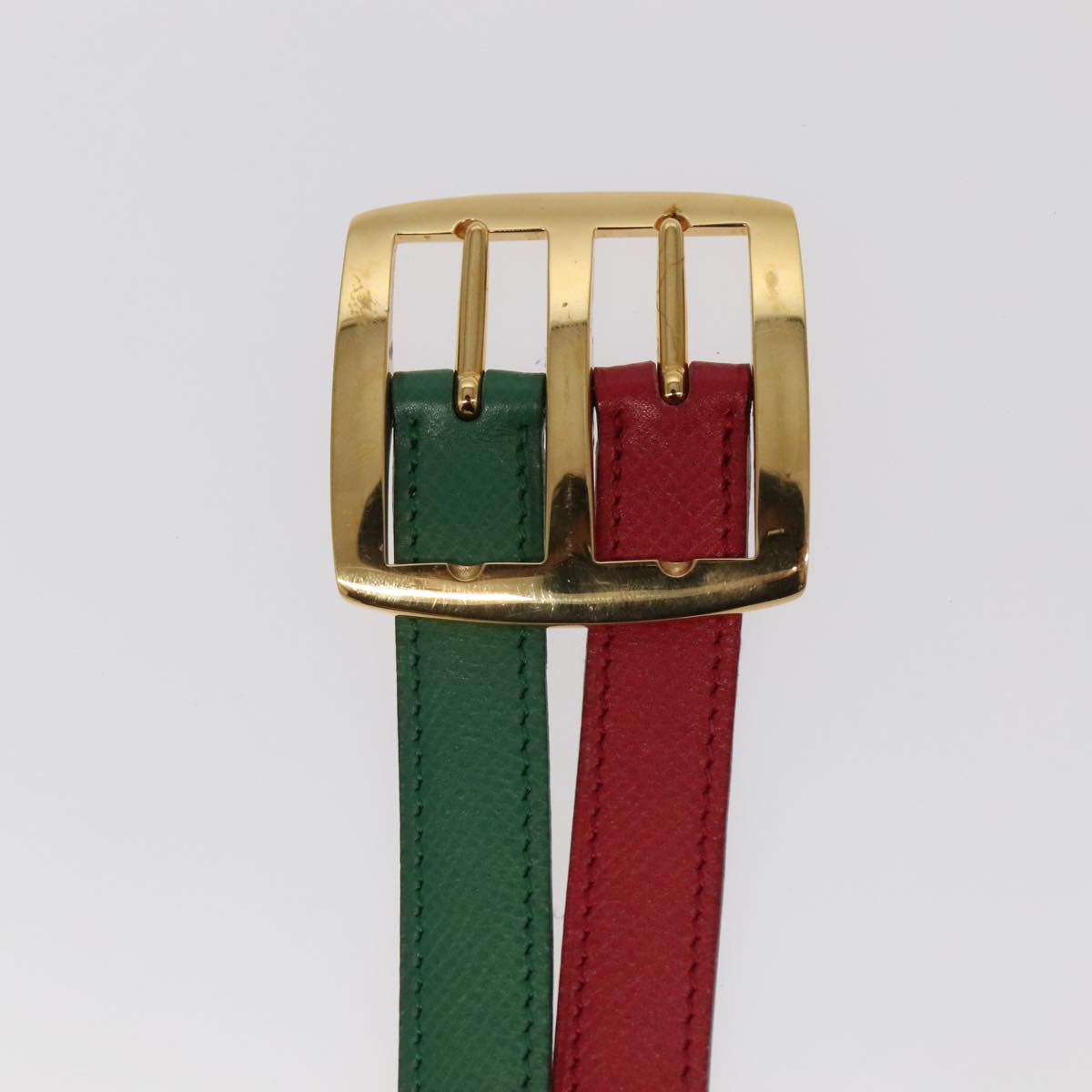 HERMES Belt Leather 28.3"" Multicolor Gold Auth 94310