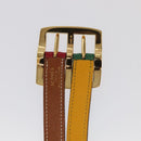 HERMES Belt Leather 28.3"" Multicolor Gold Auth 94310-6