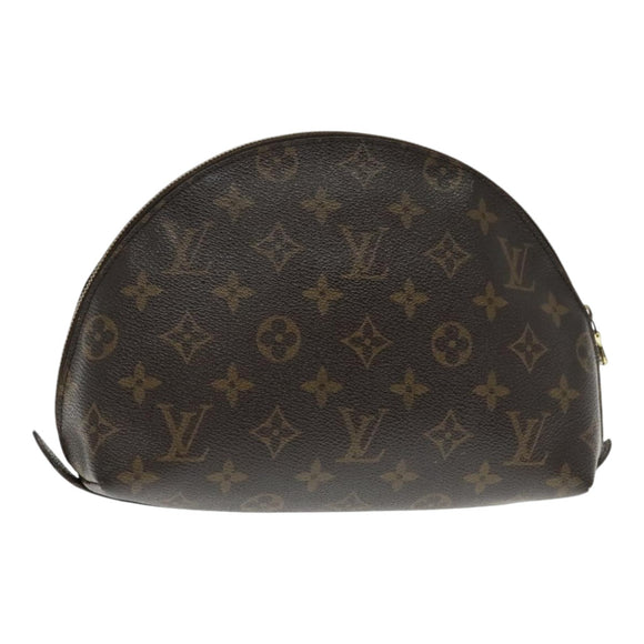 LOUIS VUITTON Monogram Trousse Demi Ronde Cosmetic Pouch M47520 LV Auth 94325