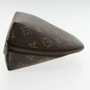 LOUIS VUITTON Monogram Trousse Demi Ronde Cosmetic Pouch M47520 LV Auth 94328-4
