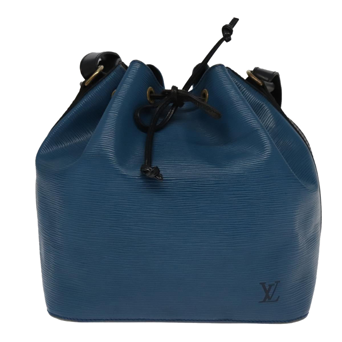 LOUIS VUITTON Epi Petit Noe Shoulder Bag Bicolor Black Blue M44152 Auth 94350