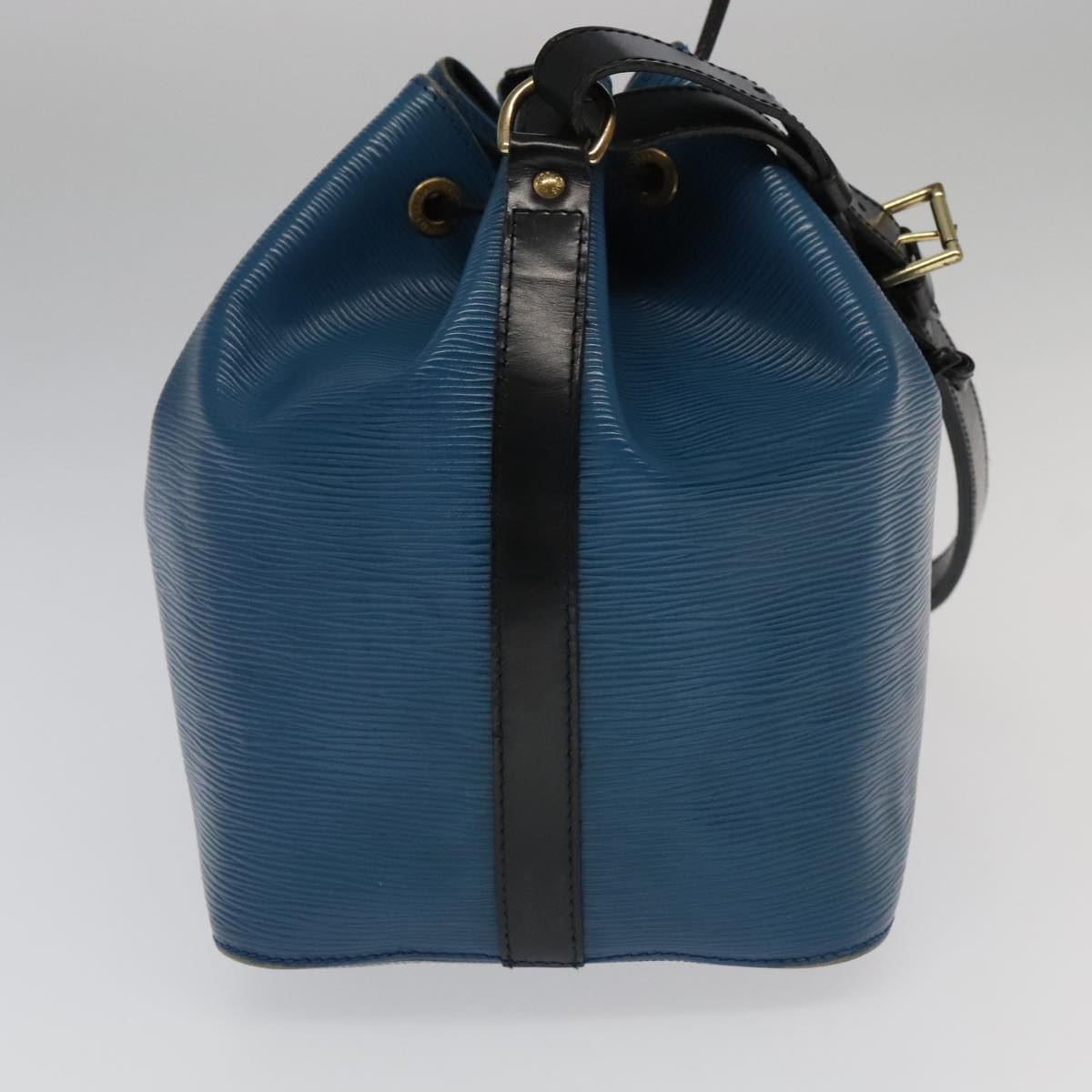 LOUIS VUITTON Epi Petit Noe Shoulder Bag Bicolor Black Blue M44152 Auth 94350