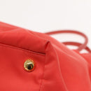 PRADA Hand Bag Nylon Orenge Sunset Gold Auth 94395-15