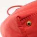 PRADA Hand Bag Nylon Orenge Sunset Gold Auth 94395-16
