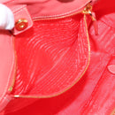 PRADA Hand Bag Nylon Orenge Sunset Gold Auth 94395-20