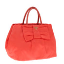 PRADA Hand Bag Nylon Orenge Sunset Gold Auth 94395-1