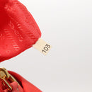 PRADA Hand Bag Nylon Orenge Sunset Gold Auth 94395-12