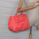 PRADA Hand Bag Nylon Orenge Sunset Gold Auth 94395-23