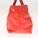 PRADA Hand Bag Nylon Orenge Sunset Gold Auth 94395-4