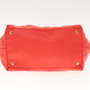 PRADA Hand Bag Nylon Orenge Sunset Gold Auth 94395-5