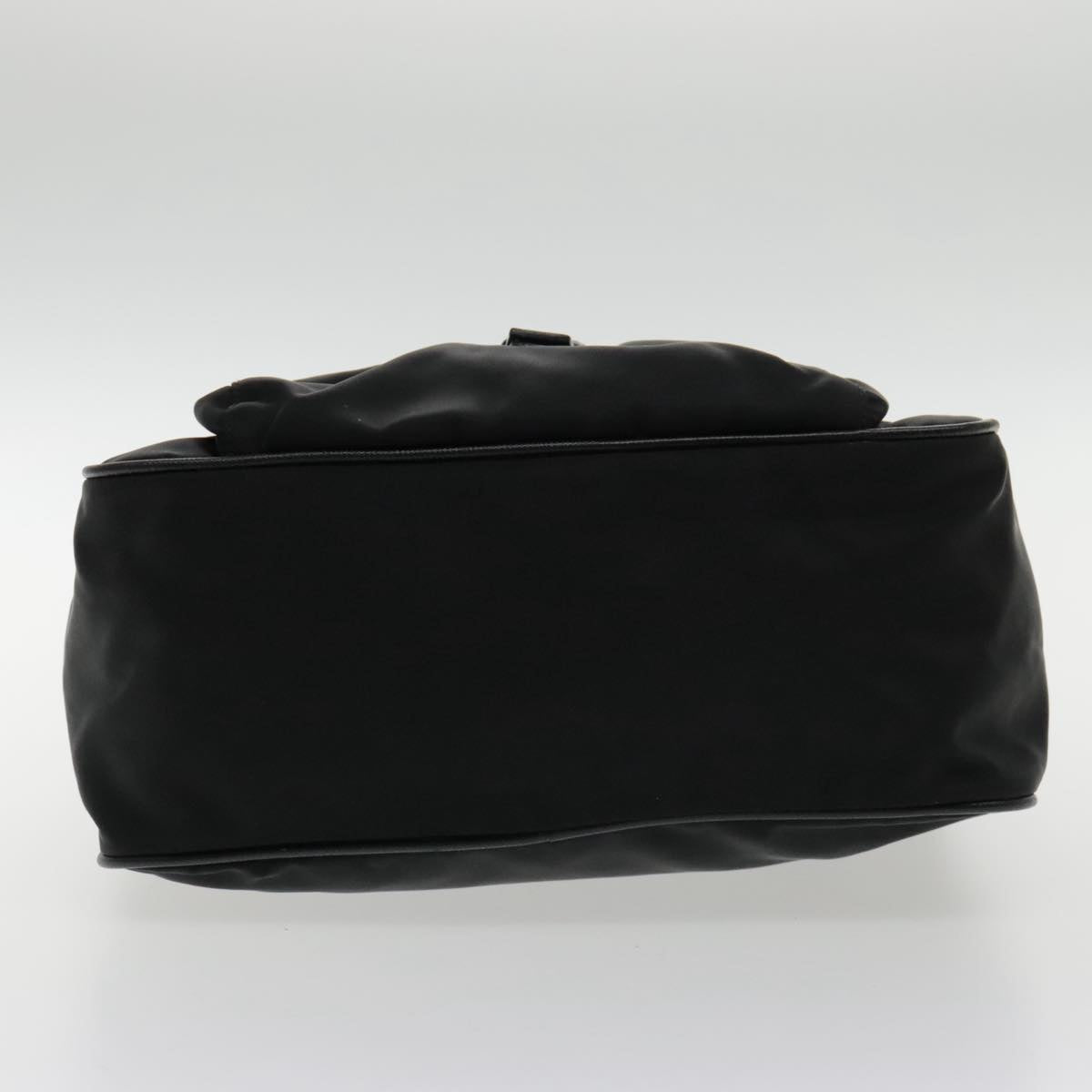 PRADA Shoulder Bag Nylon Black Silver Auth 94397