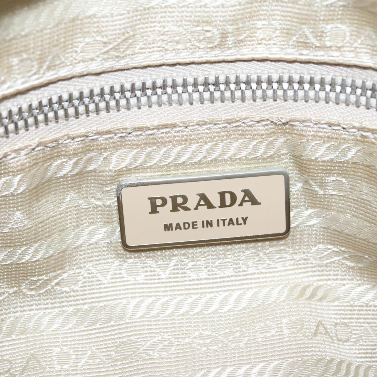 PRADA Shoulder Bag Nylon Light Blue Silver Auth 94405