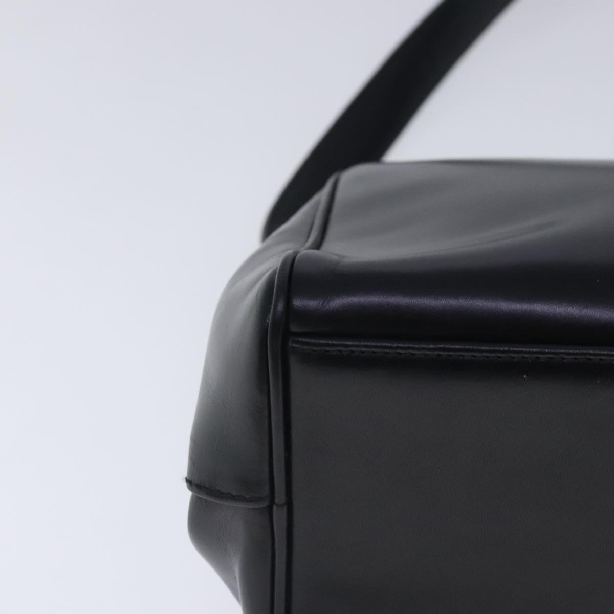 PRADA Shoulder Bag Leather Black Auth 94409