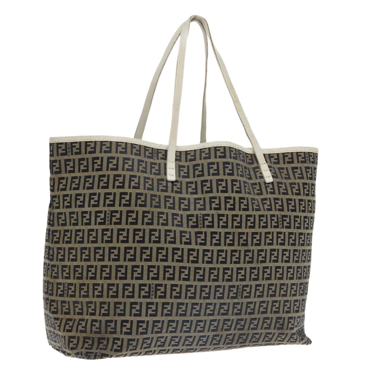 FENDI Zucchino Canvas Tote Bag Navy Auth 94430