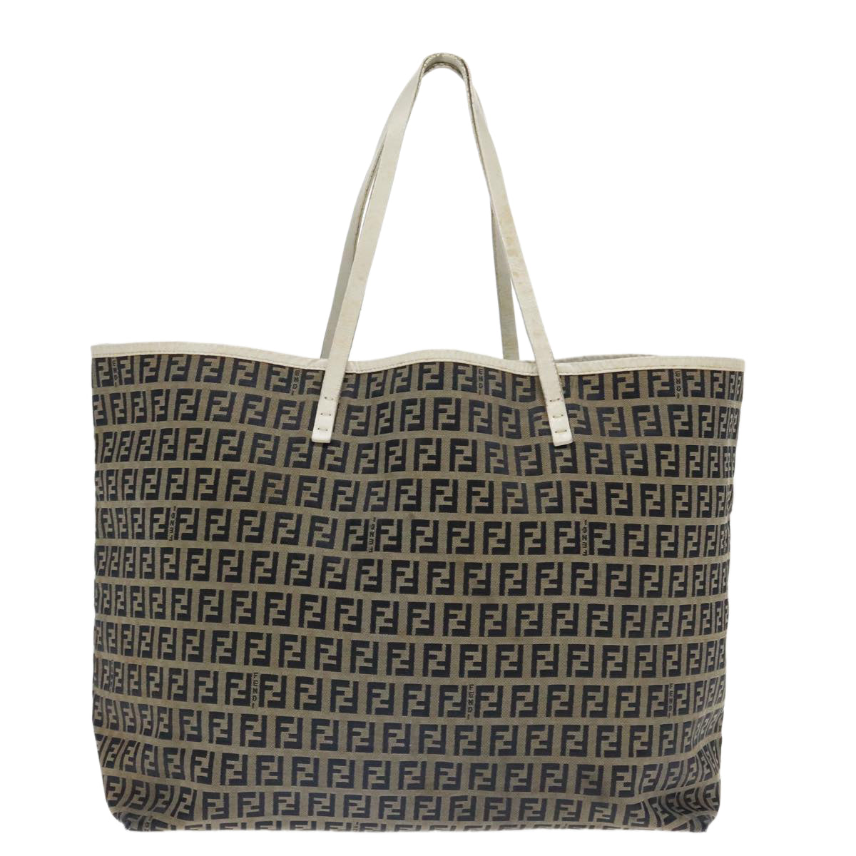 FENDI Zucchino Canvas Tote Bag Navy Auth 94430 - 0