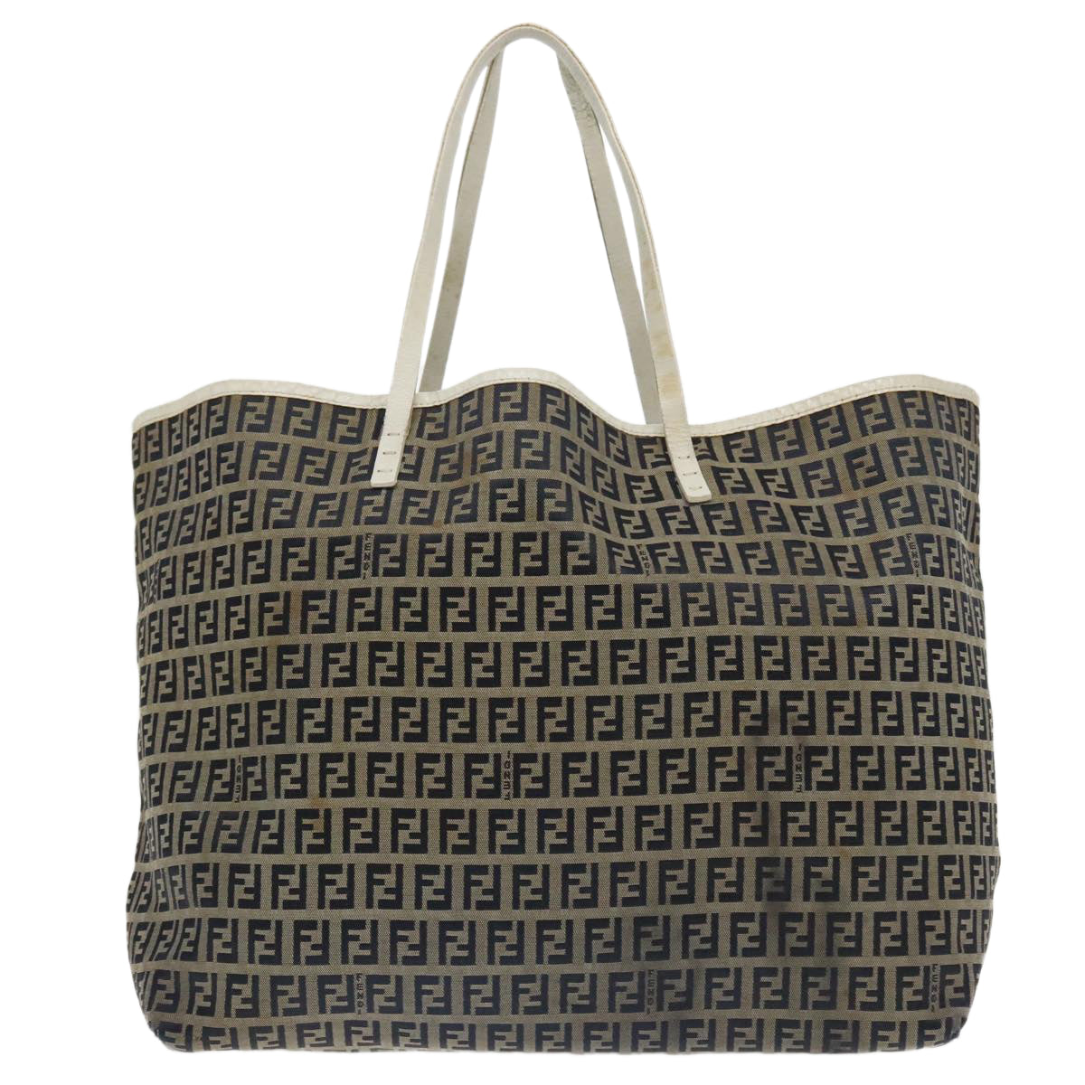 FENDI Zucchino Canvas Tote Bag Navy Auth 94430