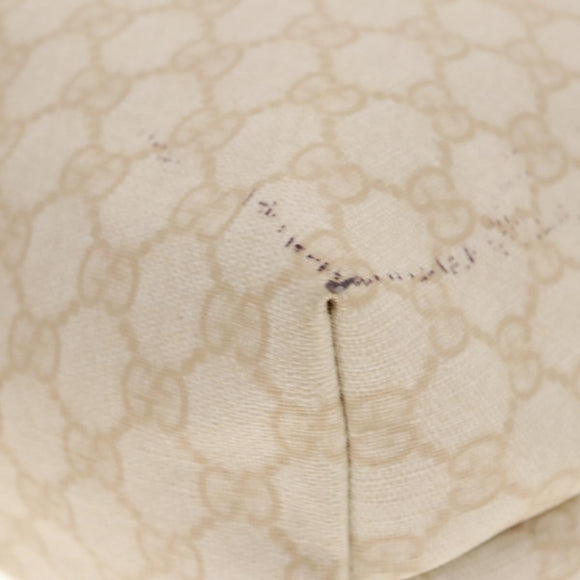 GUCCI GG Supreme Tote Bag PVC Leather Gold White 189896 Auth 94448