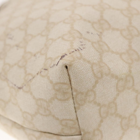 GUCCI GG Supreme Tote Bag PVC Leather Gold White 189896 Auth 94448