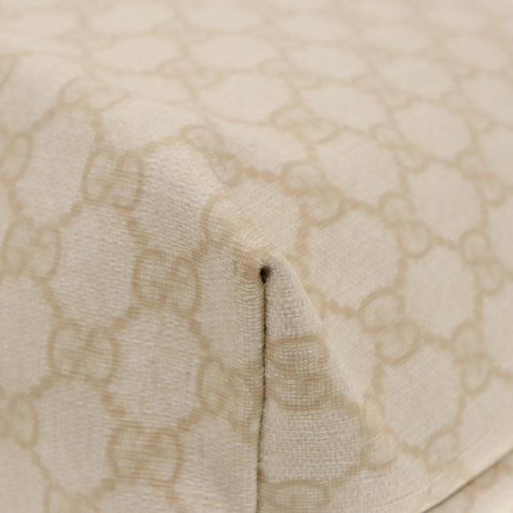 GUCCI GG Supreme Tote Bag PVC Leather Gold White 189896 Auth 94448