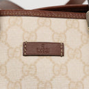 GUCCI GG Supreme Tote Bag PVC Leather Gold White 189896 Auth 94448-19
