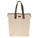 GUCCI GG Supreme Tote Bag PVC Leather Gold White 189896 Auth 94448-14