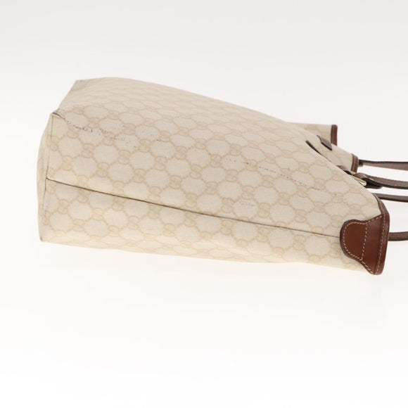 GUCCI GG Supreme Tote Bag PVC Leather Gold White 189896 Auth 94448