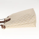 GUCCI GG Supreme Tote Bag PVC Leather Gold White 189896 Auth 94448-4