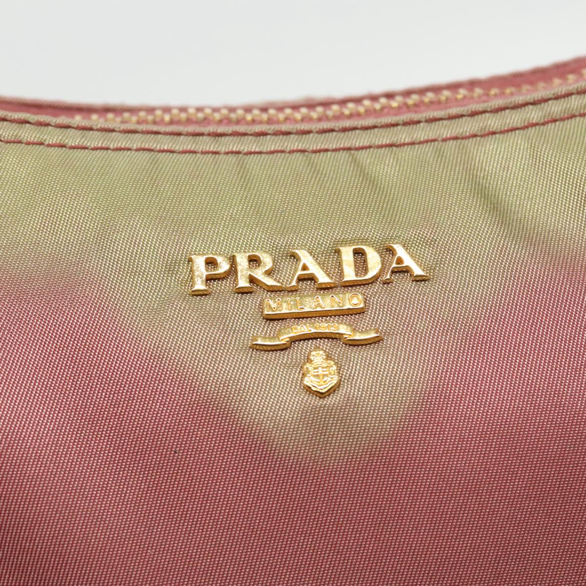 PRADA Hand Bag Nylon Purple Gold Auth 94456