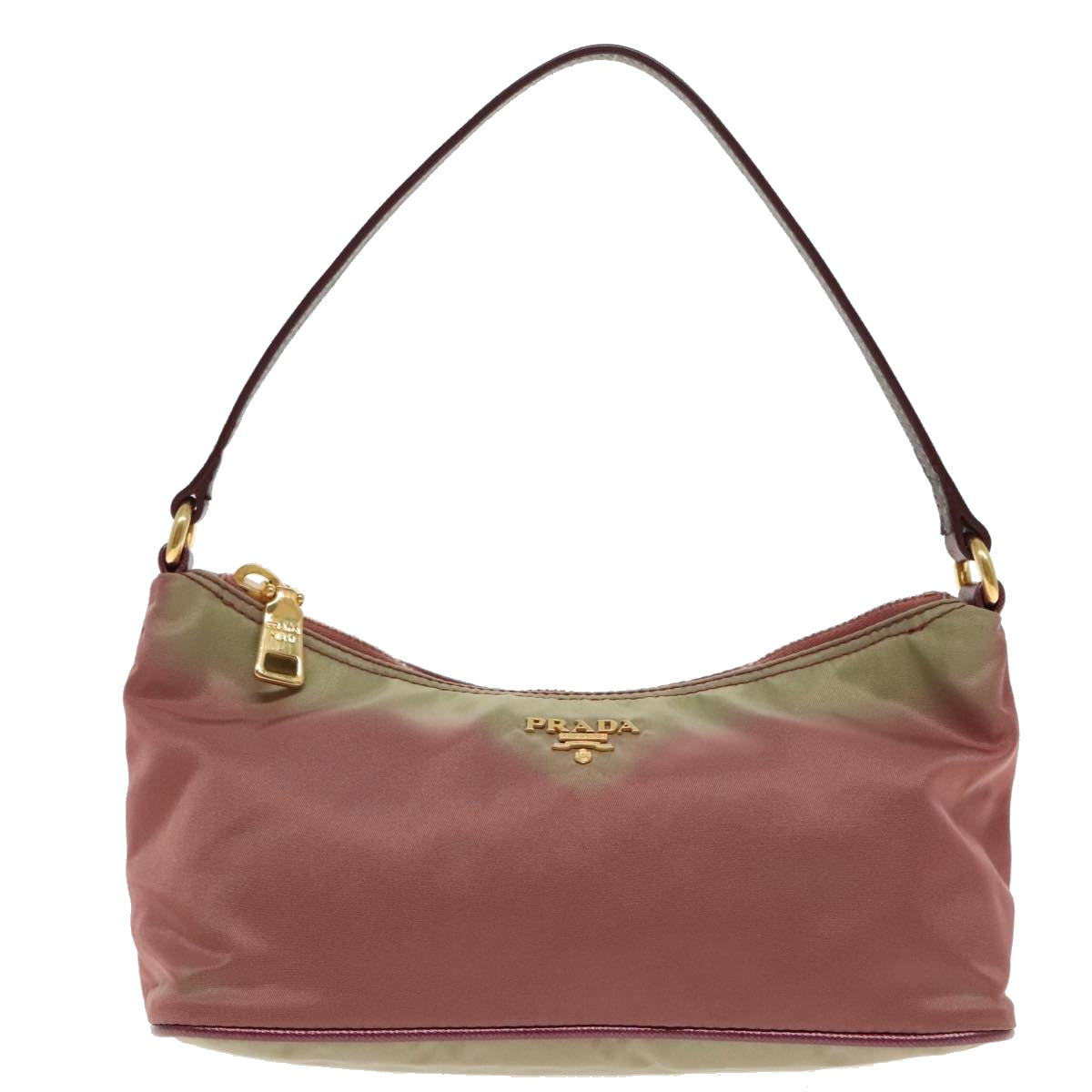 PRADA Hand Bag Nylon Purple Gold Auth 94456