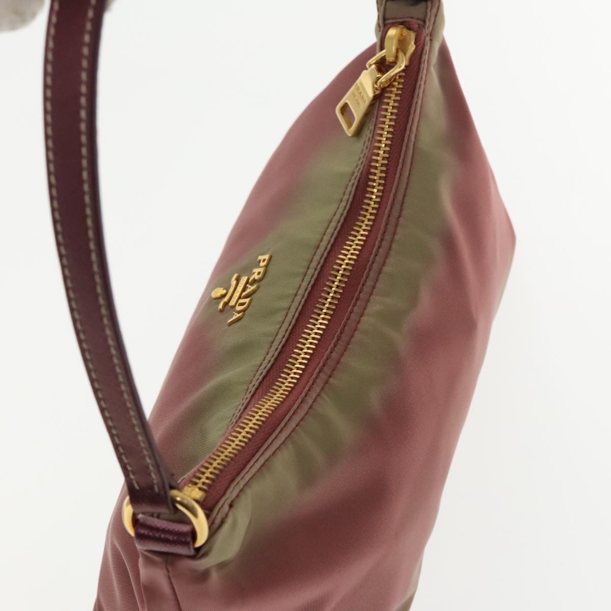 PRADA Hand Bag Nylon Purple Gold Auth 94456