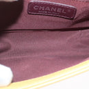 CHANEL Matelasse 20 Chain Boy Chanel Umhängetasche Velours Gelb CC Auth 94468V-10