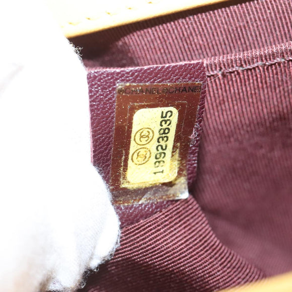 CHANEL Matelasse 20 Chain Boy Chanel Umhängetasche Velours Gelb CC Auth 94468V