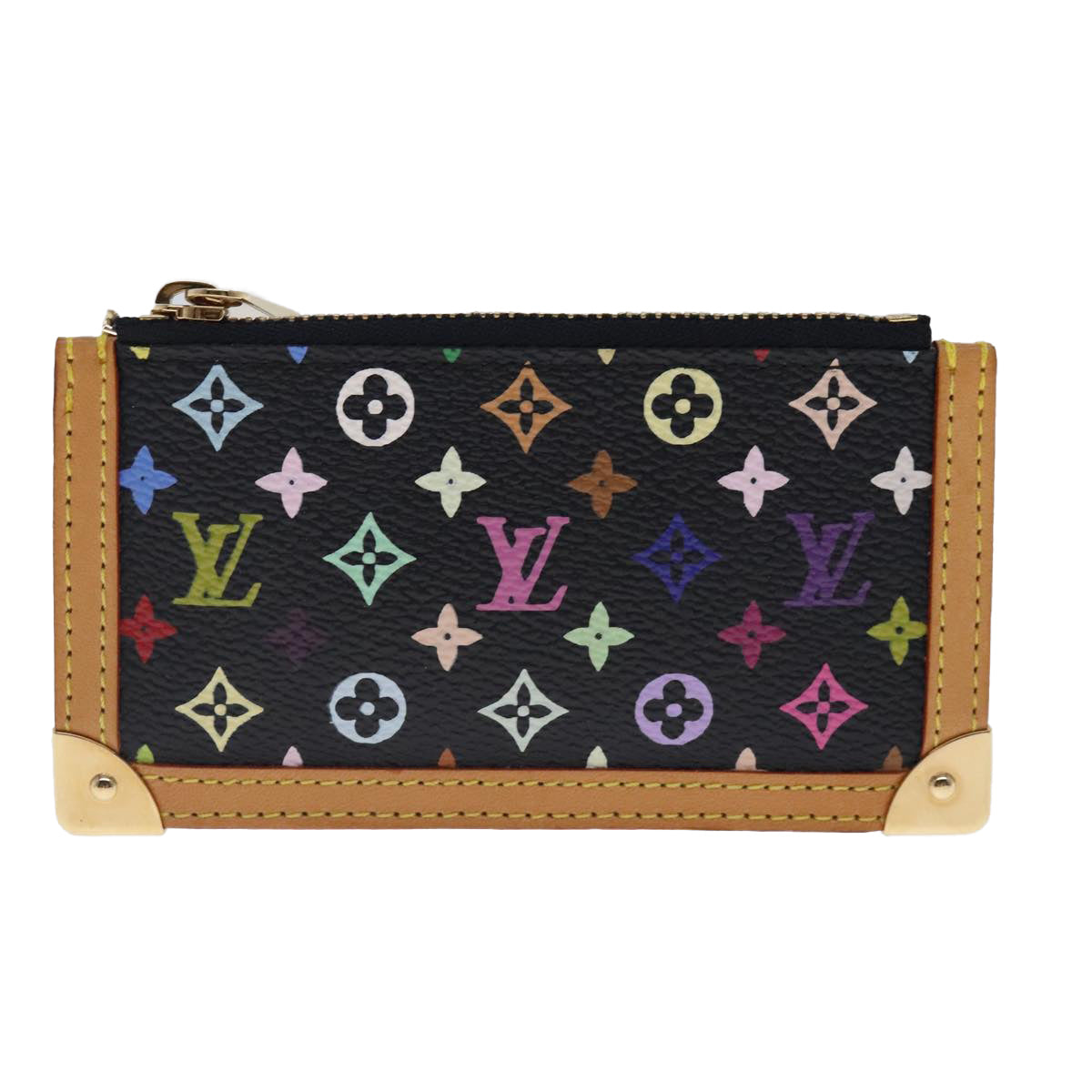 LOUIS VUITTON Monogram Multicolor Pochette Cles Purse Black M92654 Auth 94474A - 0