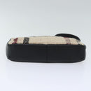 BURBERRY Nova Check Hand Bag Leather Canvas Black Beige Auth 94567-5
