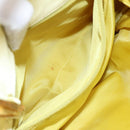 PRADA Hand Bag Satin Yellow Silver Auth 94612-11