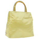 PRADA Hand Bag Satin Yellow Silver Auth 94612-1