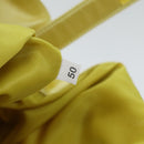 PRADA Hand Bag Satin Yellow Silver Auth 94612-12