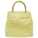 PRADA Hand Bag Satin Yellow Silver Auth 94612-13