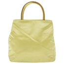 PRADA Hand Bag Satin Yellow Silver Auth 94612-2