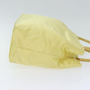 PRADA Hand Bag Satin Yellow Silver Auth 94612-3