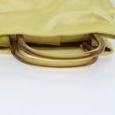 PRADA Hand Bag Satin Yellow Silver Auth 94612-7