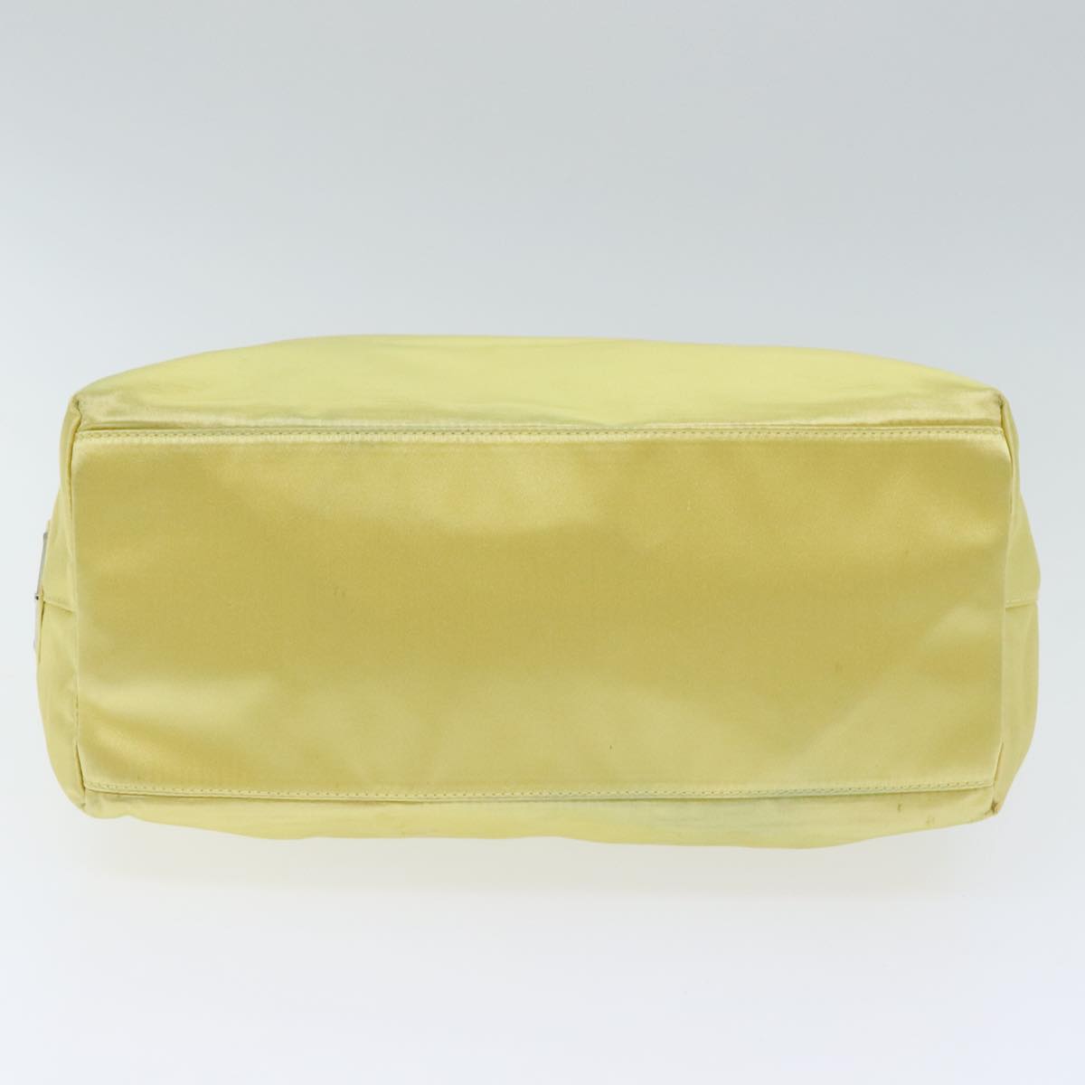 PRADA Hand Bag Satin Yellow Silver Auth 94612