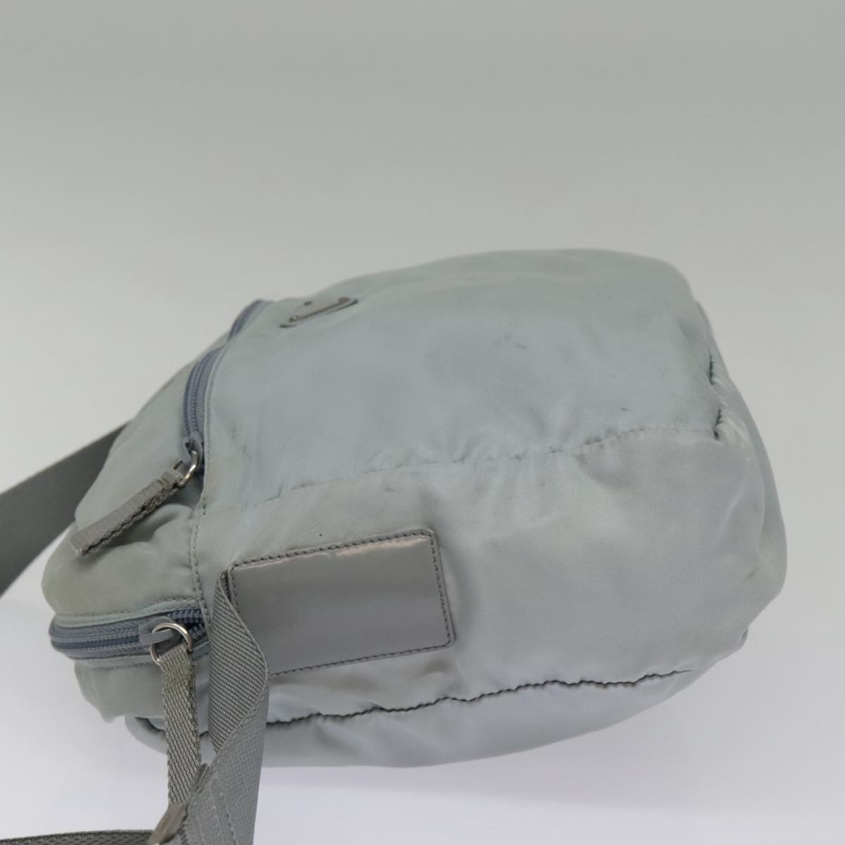 PRADA Shoulder Bag Nylon Light Blue Silver Auth 94616