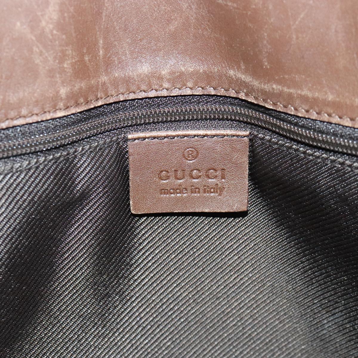 GUCCI GG Canvas Shoulder Bag Beige Silver 31243 Auth 94636