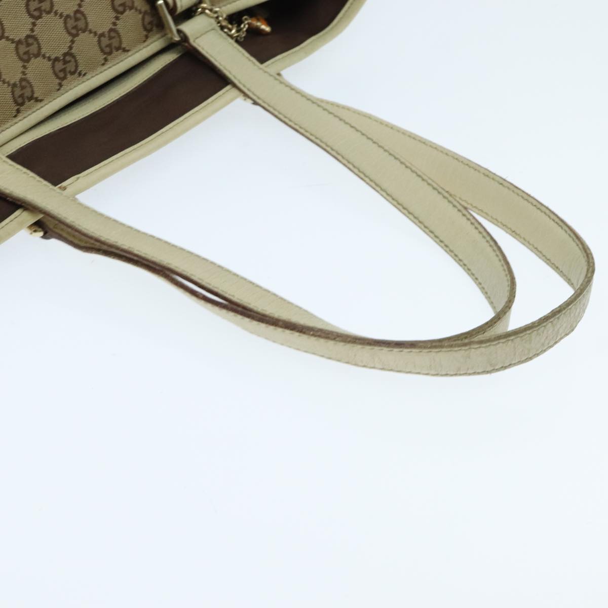 GUCCI GG Canvas Sherry Line Shoulder Bag Beige Gold yellow 137396 Auth 94655