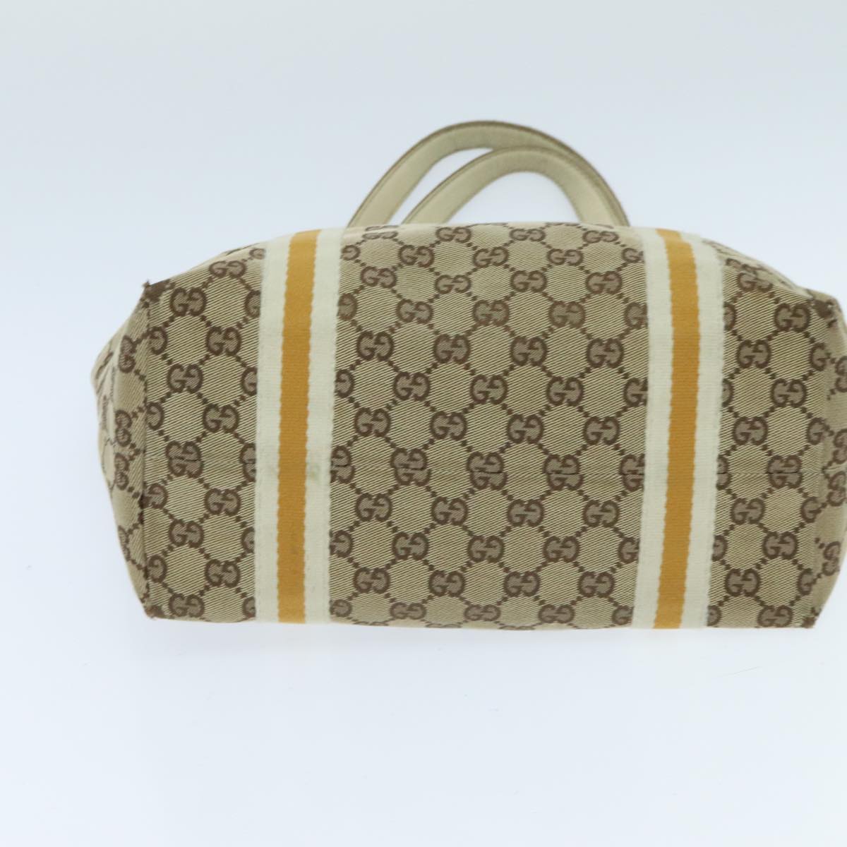 GUCCI GG Canvas Sherry Line Shoulder Bag Beige Gold yellow 137396 Auth 94655