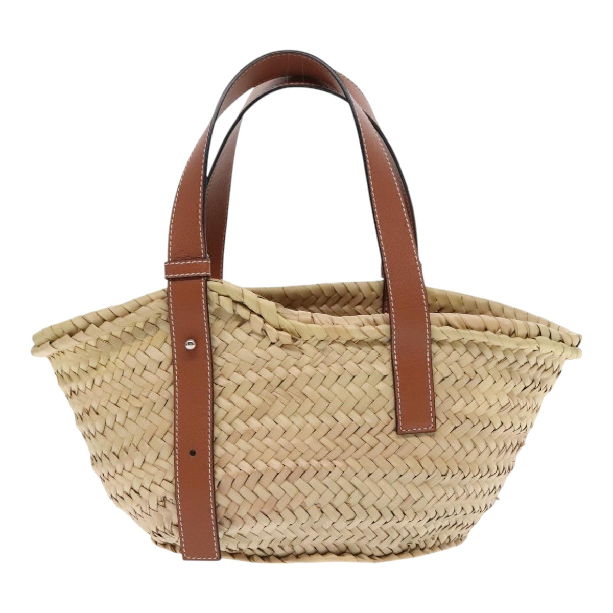 LOEWE Small Basket Hand Bag Straw Beige Auth 94671A - 0