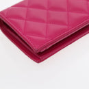 CHANEL Wallet Lamb Skin Pink Gold CC Auth 94678AM-16