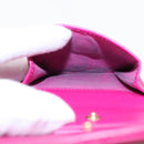 CHANEL Wallet Lamb Skin Pink Gold CC Auth 94678AM-10